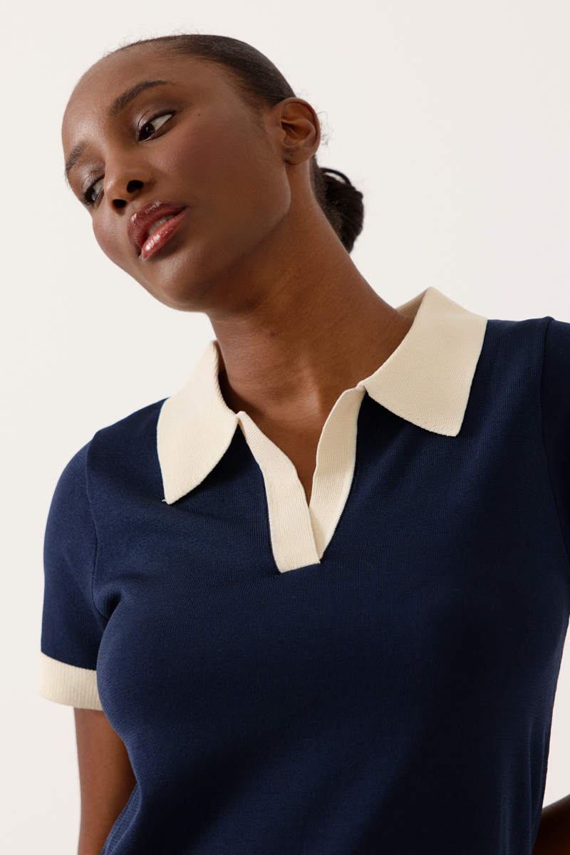 VESTIDO CORTO MARISSE COLOR AZUL MARINO 1